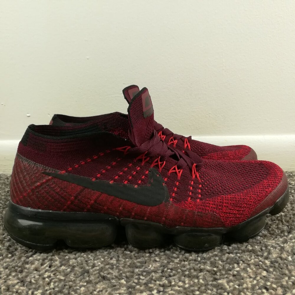 Nike Vapormax Flyknit Dark Team Red Black 849558-601 Men's Size 7